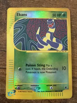 Pokemon TCG Ekans Reverse Holo 108/165 Expedition Base Set 2002 - Image 1