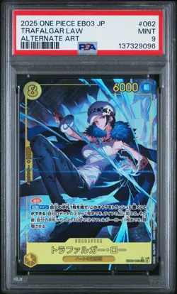 2025 One Piece EB03 JP Trafalgar Law #062 SEC Alternate Art PSA 9 - Image 1