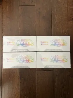 Pokemon TCG Prismatic Evolutions Elite Trainer Box ETB Lot of 4 Sealed IN HAND - Image 2