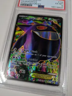 2014 POKEMON XY PHANTOM FORCES #114 FULL ART/GENGAR EX PSA 6 - Image 4
