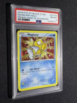 2016 POKEMON XY BLACK STAR PROMO SHINY MEGA GYARADOS #XY143 MAGIKARP-HOLO PSA 8 - Image 1