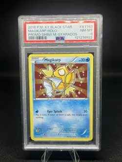 2016 POKEMON XY BLACK STAR PROMO SHINY MEGA GYARADOS #XY143 MAGIKARP-HOLO PSA 8 - Image 1