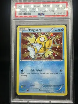 2016 POKEMON XY BLACK STAR PROMO SHINY MEGA GYARADOS #XY143 MAGIKARP-HOLO PSA 8 - Image 3