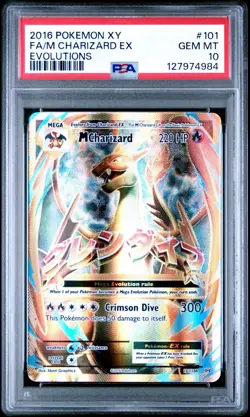 PSA 10 Gem Mint MEGA M CHARIZARD 101/108 POKEMON XY Evolutions FULL ART EX HOLO - Image 1