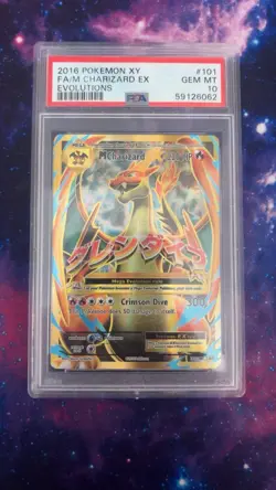 2016 POKEMON XY EVOLUTIONS #101/108 MEGA CHARIZARD EX ULTRA RARE PSA 10 - Image 1