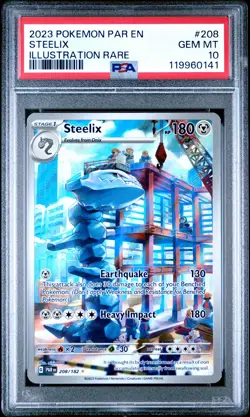 2023 POKEMON PAR EN-PARADOX RIFT ILLUSTRATION RARE #208 STEELIX PSA 10 - Image 1