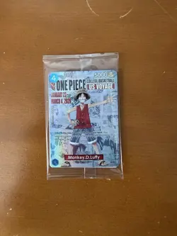 One Piece Monkey D. Luffy US College Basketball SEALED Promo Card - Image 1