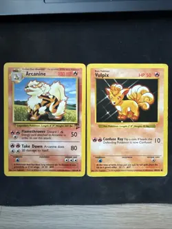 Arcanine + Growlithe Shadowless Pokemon Card Lot Vintage WOTC - Image 1