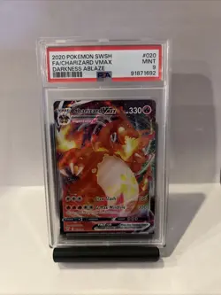 Pokemon TCG Charizard VMAX Darkness Ablaze Holo Ultra Rare Card PSA 9, 020/189 - Image 1