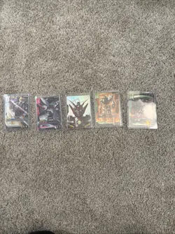 Gundam Card Game lot of 5 GD01 And GD02 LR /C+ cards - Image 1