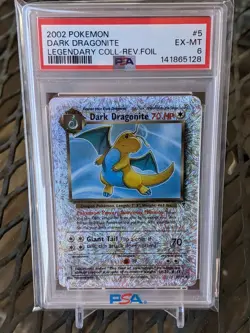 Pokemon Legendary Collection Reverse Holo Dark Dragonite #5/110 PSA 6 EX-MT - Image 1