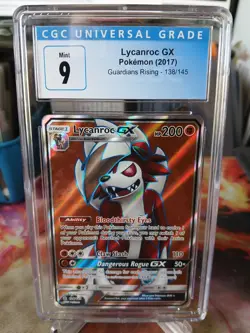 Lycanroc GX 138/145 Guardians Rising Full Art Pokemon CGC 9 Mint 2017 - Image 1