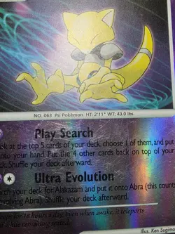 HP/DMG Abra 69/123 Mysterious Treasures Reverse Holo Pokemon - Image 5