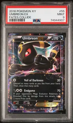 2016 POKEMON XY FATES COLLIDE 55 UMBREON EX PSA 9 - Image 1