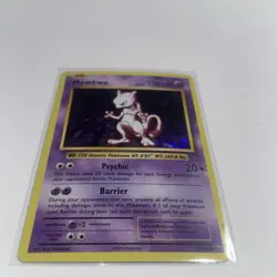 MEWTWO POKEMON HOLO EVOLUTIONS SET CRACKED ICE FOIL HP HAS SCRATCHES 51/108 - Image 2
