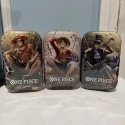 One Piece Tin Pack Set Vol 2 Set of 3 | TS-02 OP-13 | Factory Sealed | Bandai - Image 1