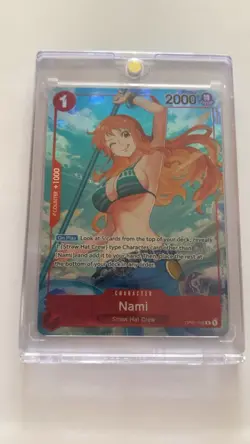 Bandai One Piece Nami OP01-016 Romance Dawn Foil Special Rare English Card - Image 1