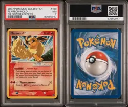 2007 POKEMON EX POWER KEEPERS GOLD STAR #100 FLAREON-HOLO PSA 7 - Image 1
