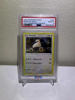 2020 Pokemon Snorlax - Cosmos Holo 140/202 Blister Exclusives Holo PSA 8 NM-MT - Image 1