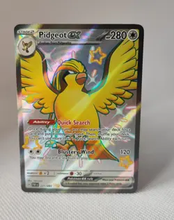 Pokemon Card Pidgeot ex 221/091 Shiny Full Art Paldean Fates Near Mint Tauboss - Image 1
