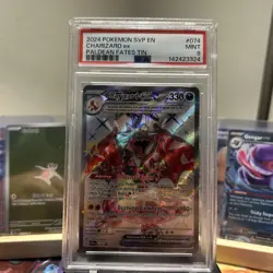 Pokemon Charizard EX SVP Black Star Promo 074 Rare Holo Card Paldean Fates PSA 9 - Image 1