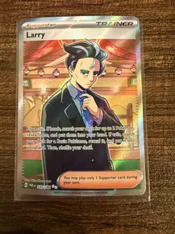 Larry 235/182 Full Art Trainer Pokemon Card- Near Mint- Paradox Rift - Image 1
