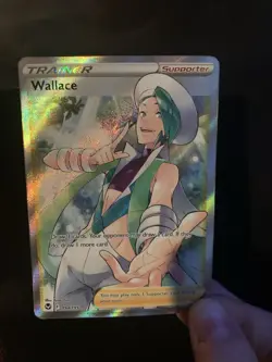 Pokemon TCG Wallace Full Art Silver Tempest Holo Ultra Rare Card 194/195 - Image 1
