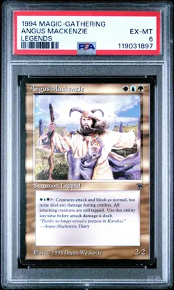 Magic the Gathering MtG Legends Rare Angus Mackenzie [PSA EX-MT 6] - Image 1