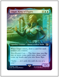 1x Edgar, King of Figaro, Extended Art Foil, Magic MTG NM - Image 1