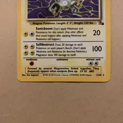 Magneton 11/62 Fossil Holo Rare Vintage Pokemon Card 1999 WOTC LP - Image 3