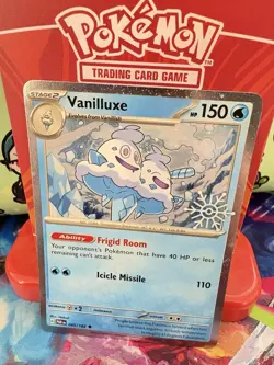 Pokemon Vanilluxe 045/182 Holiday Calendar 2024 Snowflake Stamp Cosmos Holo NM - Image 2