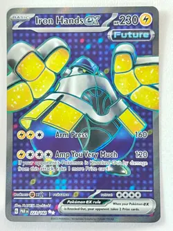Iron Hands ex 223/182 Ultra Rare Paradox Rift Pokemon Pack Fresh - Near Mint NM - Image 1