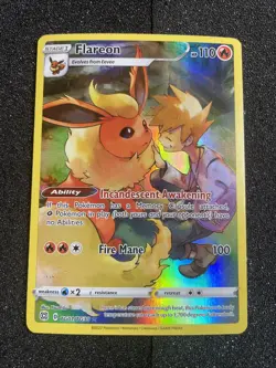 Pokemon TCG Flareon TG01/TG30 Brilliant Stars Trainer Gallery Art Rare LP B - Image 1