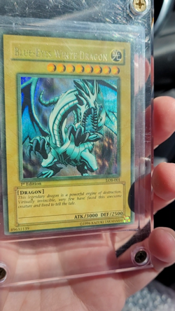 Wavy 1st Edition Blue-Eyes White Dragon PSA 7 LOB-001 Yu-Gi-Oh BEWD - Image 2