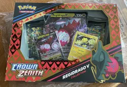 Pokemon TCG - Crown Zenith Regidrago V Box, 4 booster packs- New Factory Sealed - Image 1