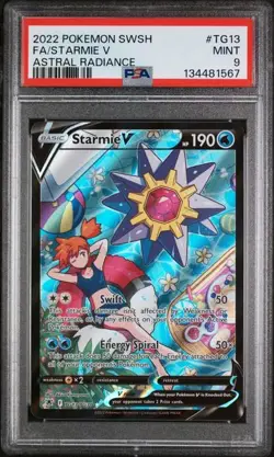 PSA 9 MINT Starmie V Astral Radiance Full Art Holo 2022 Pokemon TG13/TG30 - Image 1