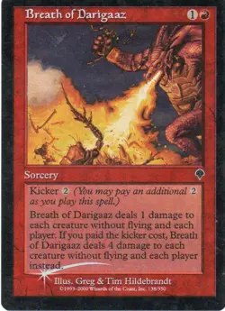 MTG: Invasion: Foil Breath of Darigaaz: Lightly Played Condition - Image 1