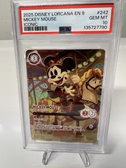 2025 DISNEY LORCANA EN 9-FABLED ICONIC MICKEY MOUSE - BRAVE LITTLE PRINCE PSA 10 - Image 2