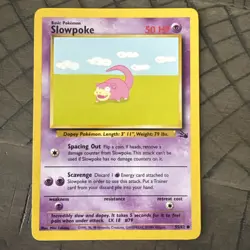 Slowpoke - 55/62 Fossil Unlimited Common Pokemon - NM - Miki ‘Takano’ error card - Image 1