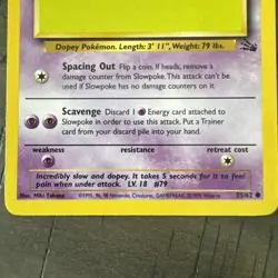 Slowpoke - 55/62 Fossil Unlimited Common Pokemon - NM - Miki ‘Takano’ error card - Image 2