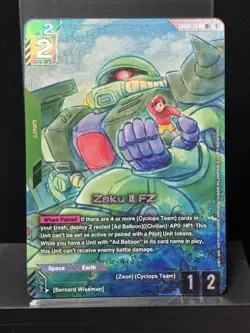 Zaku II FZ GD03-020 R+ Alternate Art Foil Gundam Card Game Near Mint - Image 2