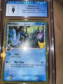 CGC 9 Mimikyu SWSH136 Celebrations Black Star Promo Gem Mint Pokemon Card - Image 1
