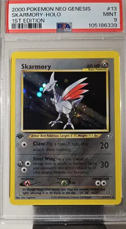 2000 Pokemon Neo Genesis #13 Skarmory 1st Edition Holo PSA 9 - Image 2