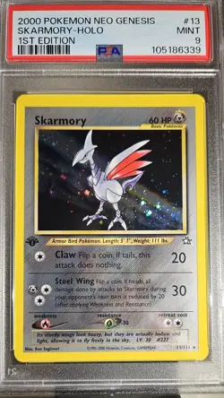 2000 Pokemon Neo Genesis #13 Skarmory 1st Edition Holo PSA 9 - Image 4