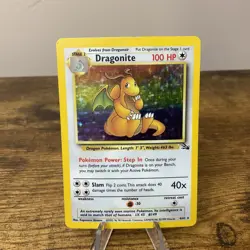 Pokemon TCG Dragonite Fossil 4/62 Holo Rare LP - Image 1