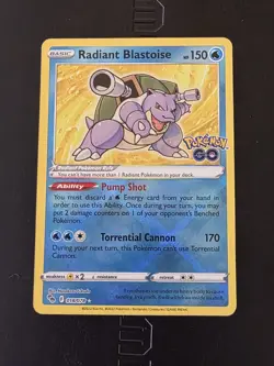 Pokemon TCG Radiant Blastoise 018/078 Pokemon GO Holo NM - Image 1