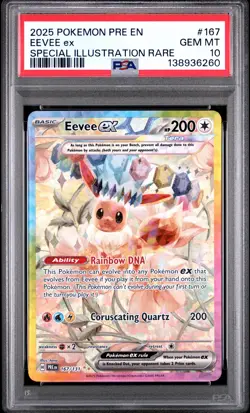 2025 POKEMON PRE EN-PRISMATIC EVOLUTIONS #167 EEVEE EX PSA 10 - Image 1