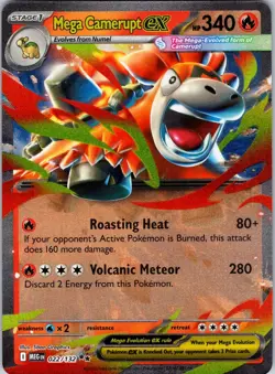 Mega Camerupt ex - 022/132 ME01: Mega Evolution Pokemon TCG NM - Image 1