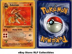 1999 Pokemon, Fossil, #24/62 Kabutops, Rare (c) - Image 1