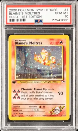 2000 POKEMON GYM HEROES HOLO-1ST ED #1 BLAINE'S MOLTRES PSA 10 - Image 1